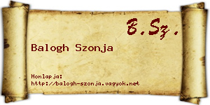 Balogh Szonja névjegykártya